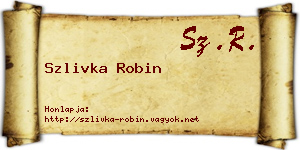 Szlivka Robin névjegykártya